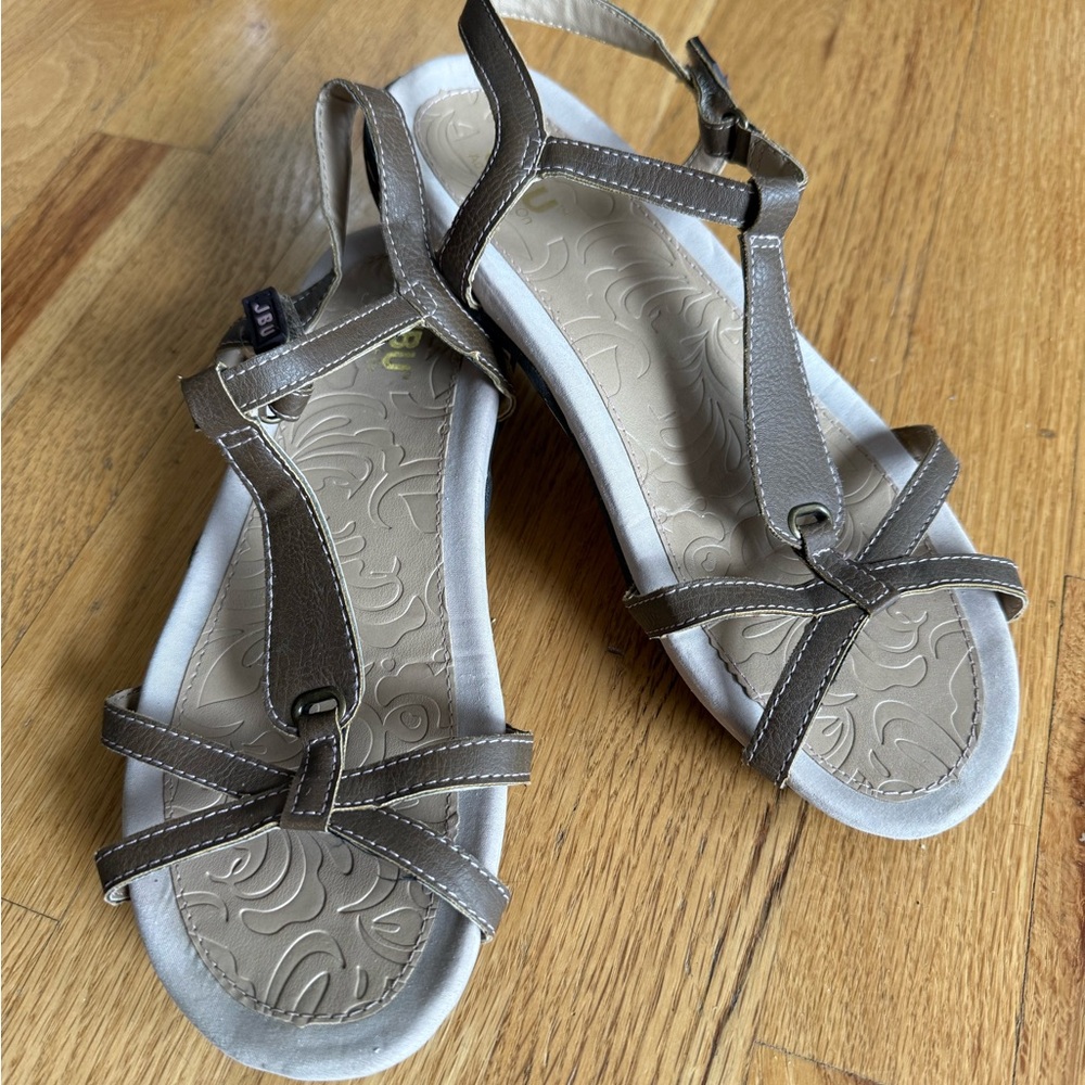 4 for $20 special 
JBU Brown Sandals, Adjustable Straps and Cushioned Footbed